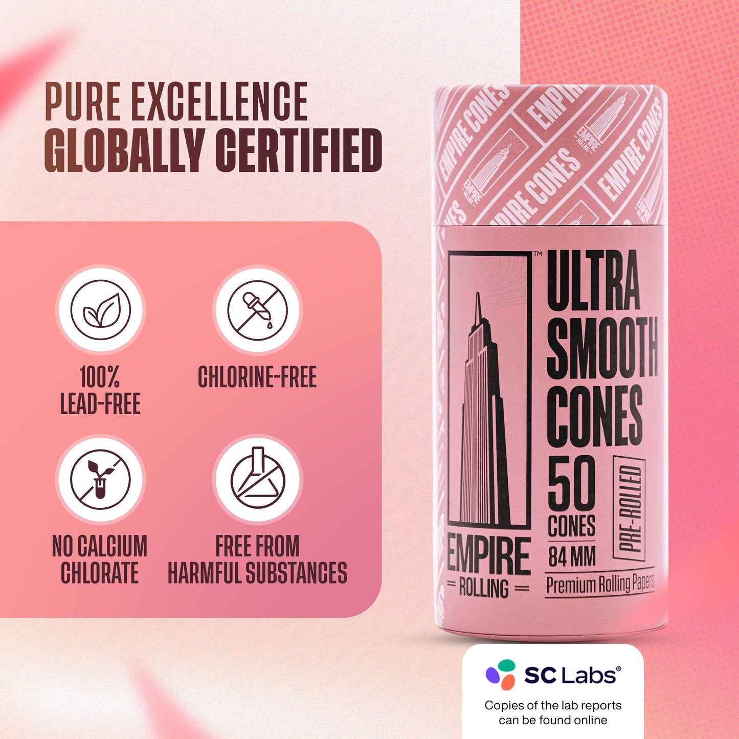 Ultra Smooth Pink Cones 50 Count